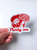 Red Pizza Guy Party On Stickers